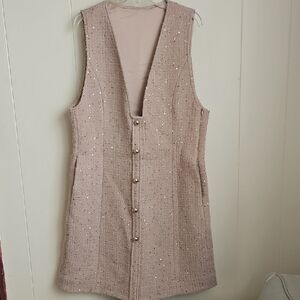 Elegant Beige Sleeveless Midi Dress